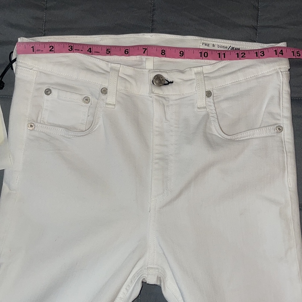 RAG & BONE Bright White Crop Flare Stretch Jeans size 30 Style # W15940545BWH - Picture 14 of 16